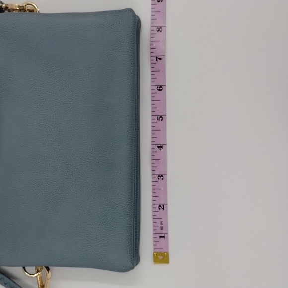 Jen & Co crossbody purse bag blue gold hardware multi pockets Jen&Co adjustable - Picture 9 of 12